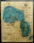 Image of Higgins Lake, MI Wood Map