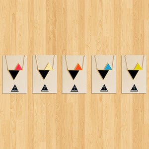 Image of Twin Triangle Necklace: Black series
