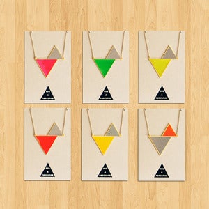 Image of  Twin Triangle Necklace: Grey series