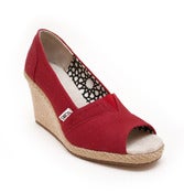 Image of Toms ~ Canvas Wedge ~ Red 