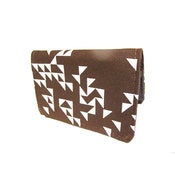 Image of Triangles ) Brown ) Slim Wallet