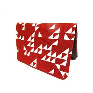 Image of Triangles ) Red ) Slim Wallet