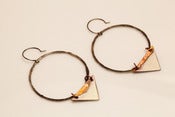 Image of Amy Burgess Large Enameled White Triangle Hoop Earrings