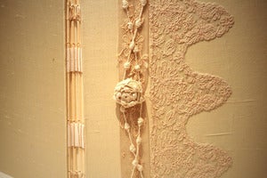 Image of Vintage Wedding Photo Album, Guest Book Custom, Lace Wedding Bridal Book, Glassine Tissues