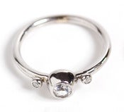 Image of White Sapphire and Diamond Ring