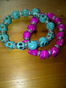 Image of Pink and Blue Bling Skulls 