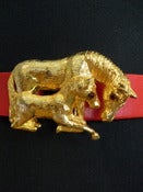 Image of Mimi d N horse buckle red belt