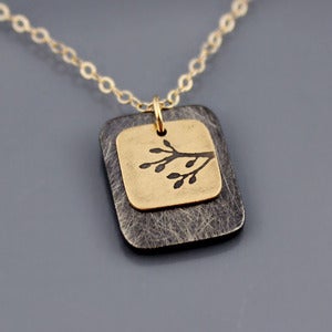 Image of 14k Gold and Silver Tiny Branch Necklace