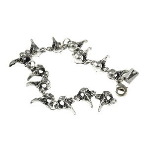 Image of Lily. Antique Silver Skull Bracelet