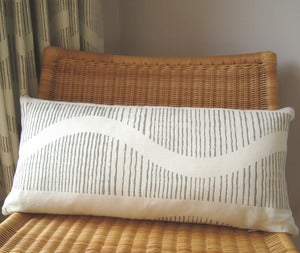 Image of Monochrome Wave Large Rectangular Cushion