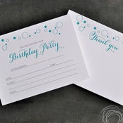 Image of Letterpress Party Invitations | Bubbles