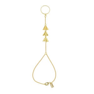 Image of Nalini. Delicate Gold Hand Harness