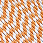 Image of Orange Striped Paper Straws