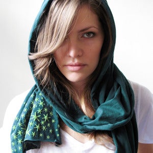 Image of Star Moss Scarf in Forest Green