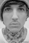 Image of Oli Sykes black and white Metallic Mini-Print