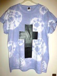 Image of Lilac Faux Snakeskin Cross Tshirt
