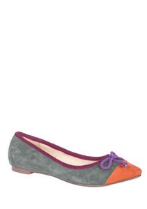 Image of Ravel Block Colour Flat Shoes Pumps Grey Tan