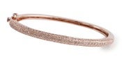 Image of " New " Kara Ackerman <i> Talulah  <i/> Pave Oval Hinge Bangle in Rose Gold Plating