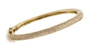 Image of " New " Kara Ackerman <i> Talulah  <i/> Pave Oval Hinge Bangle in Yellow Gold Plating