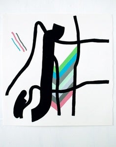 Image of 'Untitled' abstract paintings on paper