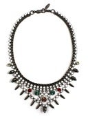 Image of Immortal Beloved Necklace w/Skull, Spike & Crystal - Multi 