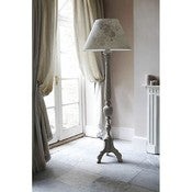 Image of Daisy Hardcastle Carved Standard Lamp  from sustainable White Ash Wood ; Stone Grey and Blue Grey 