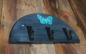 Image of Half Moon 3 Hook Rack: Blue Butterfly
