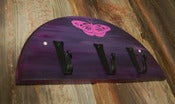 Image of Half Moon 3 Hook Rack: Pink Butterfly