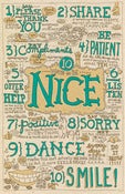Image of POSTER: 10 Ways to Be Nice - 11" x 17" (Limited Edition)