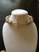 Image of "Joy" Silver Side Cross Bracelet