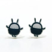 Image of Teal Monster Bunny Earrings