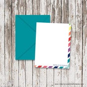 Image of Rainbow Striped Personalized Flat Cards -- Set of 16