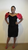 Image of Velvet Puff Sleeve Cocktail Dress
