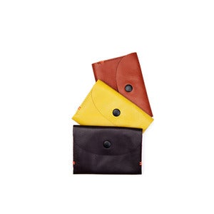 Image of Wagner Wallet - chartreuse, camel, aubergine