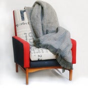 Image of slate mohair throw