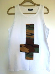 Image of Inverted Camo Cross White Vest