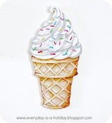 Image of JUMBO Vintage inspired Vanilla Ice Cream cone wood diecut