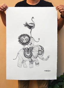 Image of Handprinted screenprint Africa