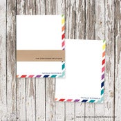 Image of Rainbow Striped Personalized Note Paper -- 50 Sheets