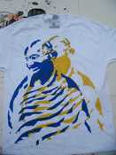 Image of CUSTOM- DOUBLE PRINT GHANDI-WHITE TSHIRT
