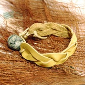 Image of dullDiamond x BIG THINGS yellow leather wrap bracelet