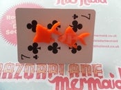 Image of Acrylic Orange Kitsch Marine Goldfish Fish Earrings 