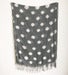 Image of Grey Polka Dotted Cotton Voile Shawl/Scarf