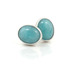 Image of Big Blue Sky Amazonite Stone Post Earrings in Sterling Silver