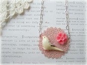 Image of Pink Filigree Bird Necklace 