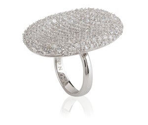 Image of Kara Ackerman <i> Talulah <i> Pave Cocktail Ring in Rhodium Plating
