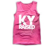 Image of Ky Raised Women's Tank in Hot Pink & White