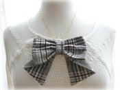 Image of Black and White Checked Bow 