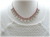 Image of Rhinestone Necklace in Red and Gold 