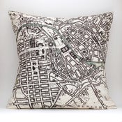 Image of Vintage BERLIN Map Pillow, Made to Order 18" x18" Cover